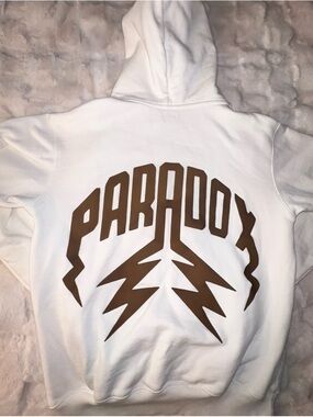 PARADOX Graphic cream Hoodie in Brown Print | S |